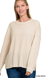 ZENANA, Brushed Hacci Ribbed Sweater, Assorted Colors
