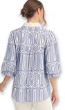 Jodifl Scallop Trim GeoPrint Top, Assorted Colors