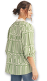 Jodifl Scallop Trim GeoPrint Top, Assorted Colors
