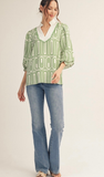 Jodifl Scallop Trim GeoPrint Top, Assorted Colors