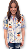 Jodifl Floral Print Button Up Top, Assorted Colors