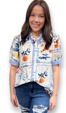 Jodifl Floral Print Button Up Top, Assorted Colors