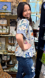 Jodifl Floral Print Button Up Top, Assorted Colors