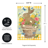 ‘Flowerpot Bunny’ Decorative Flag