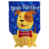 ‘Spoiled Pup Burlap’ Decorative Flag