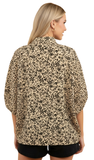 HEIMISH Animal Print V-neck Blouse