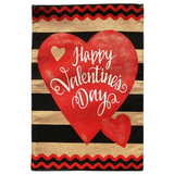 ‘Striped Valentine’s Day Burlap’ Decorative Flag