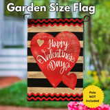 ‘Striped Valentine’s Day Burlap’ Decorative Flag
