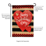 ‘Striped Valentine’s Day Burlap’ Decorative Flag