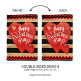 ‘Striped Valentine’s Day Burlap’ Decorative Flag