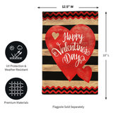 ‘Striped Valentine’s Day Burlap’ Decorative Flag