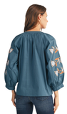 Jodifl Baroque Appliqué Top in Teal