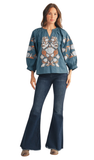 Jodifl Baroque Appliqué Top in Teal
