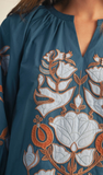 Jodifl Baroque Appliqué Top in Teal