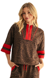 JODIFL Brown Faux Suede Leopard Set