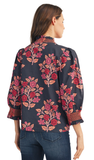 JODIFL Floral Top with Ruffles and Smocking, Assorted Colors