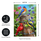 ‘Fence Post Birds’ Decorative Flag