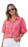 Floral Print Button Up Blouse