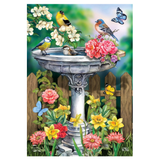 ‘Birdbath In Bloom’ Decorative Flag
