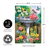 ‘Birdbath In Bloom’ Decorative Flag