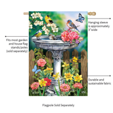 ‘Birdbath In Bloom’ Decorative Flag