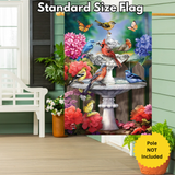 ‘Spring Bath Birds’ Decorative Flag