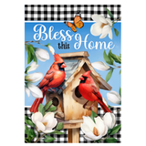 ‘Bless This Home Cardinal’ Decorative Flag