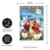 ‘Bless This Home Cardinal’ Decorative Flag
