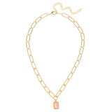 Sorrelli Nia Emerald Pendant Necklace in Peach Delite