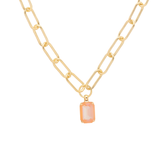 Sorrelli Nia Emerald Pendant Necklace in Peach Delite