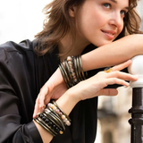 BuDhaGirl, Melange Beaded Bracelet, Flint