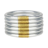 BuDha Girl,Silver All Weather Bangle Set/6, Serenity Prayer
