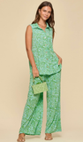 Dear Scarlett “Shoreline” Pant Set in Emerald Aqua