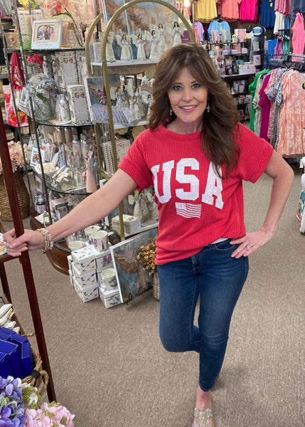 Heimish Ribbed USA Tops, Assorted Colors