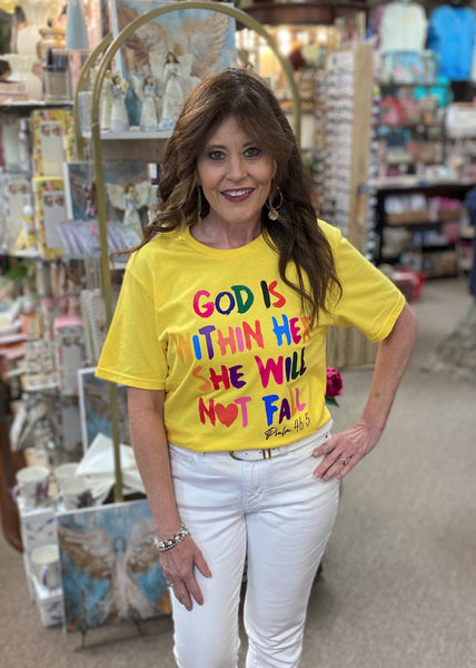 God Is Within Her” T-Shirt, Assorted Colors