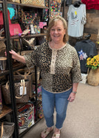 Bibi Color Block Leopard Top