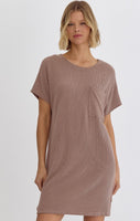 Entro Ribbed Dress in Acorn