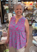 Dear Scarlett "Liz" Sleeveless Top In Paisley Charm