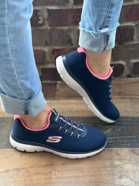 Skechers Summits - Cool Classic In Navy/Pink