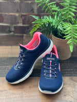 Skechers Summits - Cool Classic In Navy/Pink