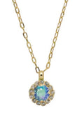 Sorrelli Haute Halo Pendant Necklace in Aqua Aurora Borealis