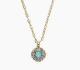 Sorrelli Haute Halo Pendant Necklace in Aqua Aurora Borealis