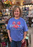 Ole Miss Rebels Bow T-Shirt In Comfort Color Blue