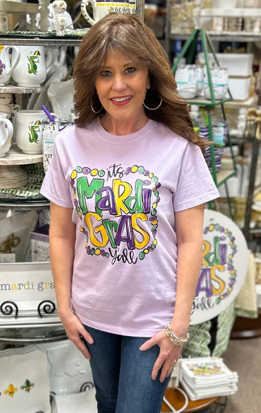 Comfort Colors “It’s Mardi Gras Y’all” T-Shirt In Orchid