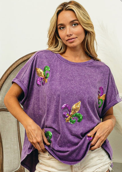 BiBi Sequin FDL Mardi Gras Top
