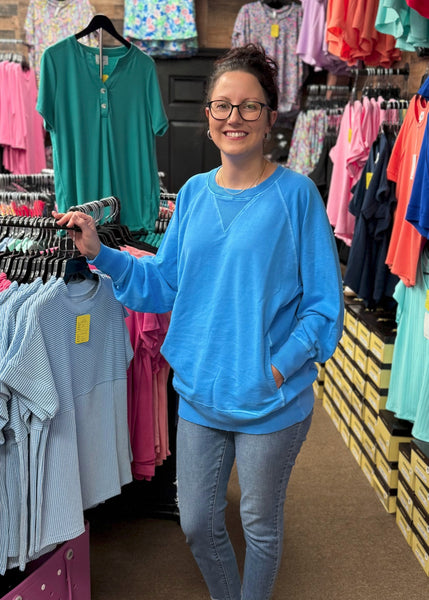 Zenana Pocket Sweatshirt, Assorted Colors