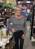 7th Ray Ribbed Button Front Top, Assorted Colors