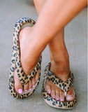 Poolside Leopard Print Flip Flops