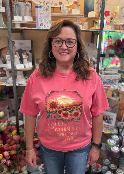 “God Is Within Her” T-Shirt In Watermelon