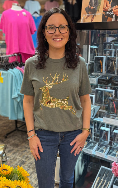 Camouflage Buck T-Shirt, Assorted Colors